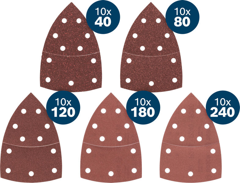 BOSCH EXPERT C430 Schleifpapier-Set, K40/80/120/180/240, 102x62,93mm, 50-tlg.