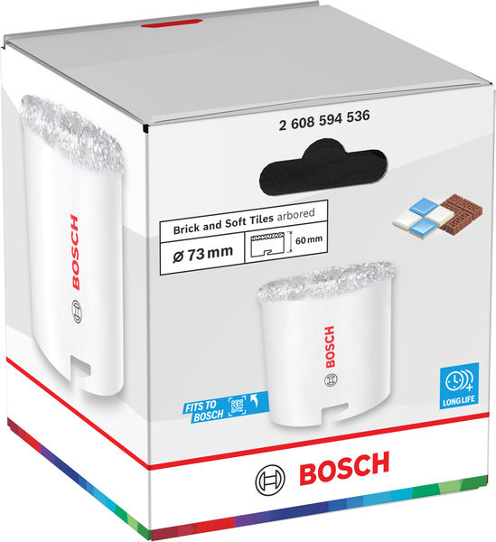 BOSCH Brick and Soft Tile Lochsäge mit Aufsteckhalter, 73 x 60 mm