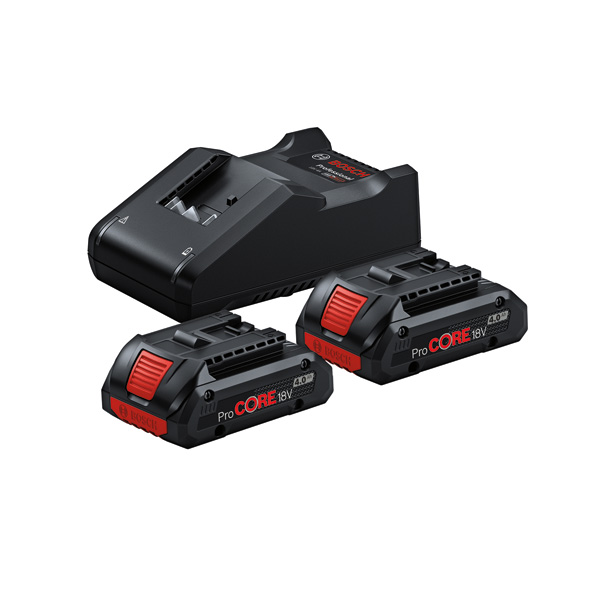 BOSCH Starter-Set 2x ProCORE18V 4.0Ah, GAL 18V-40 in Karton