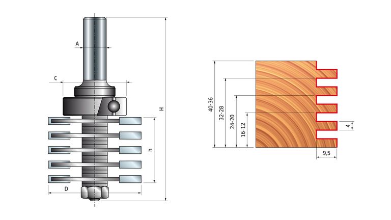 FREUD Keilzinkenfräser Typ B 12 mm 36x8 (Schnitthöhe x Schnitttiefe) FREUD Keilzinkenfräser Typ B 12 mm 36x8 (Schnitthöhe x Schnitttiefe)
