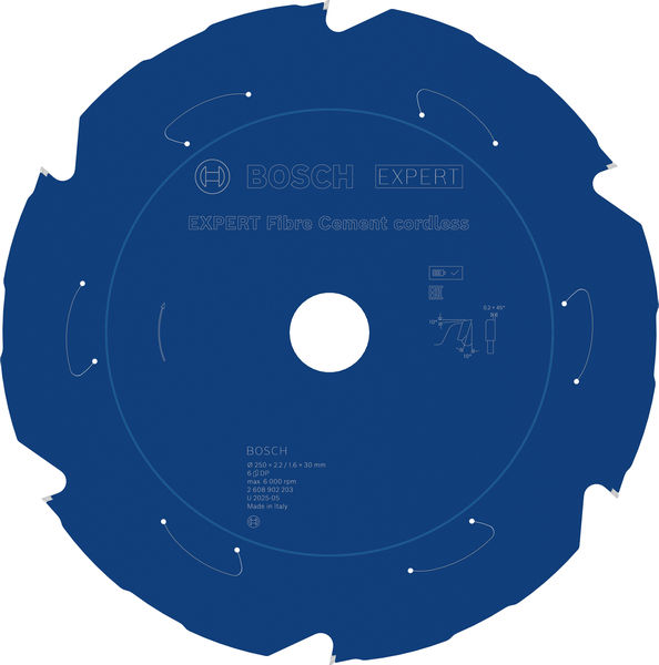 BOSCH EXPERT Fiber Cement Kreissägeblatt, 250x2,2x30 mm, Z6