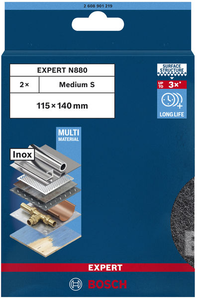 BOSCH EXPERT N880 Vliespad, 115x140mm, Mittleres SiC