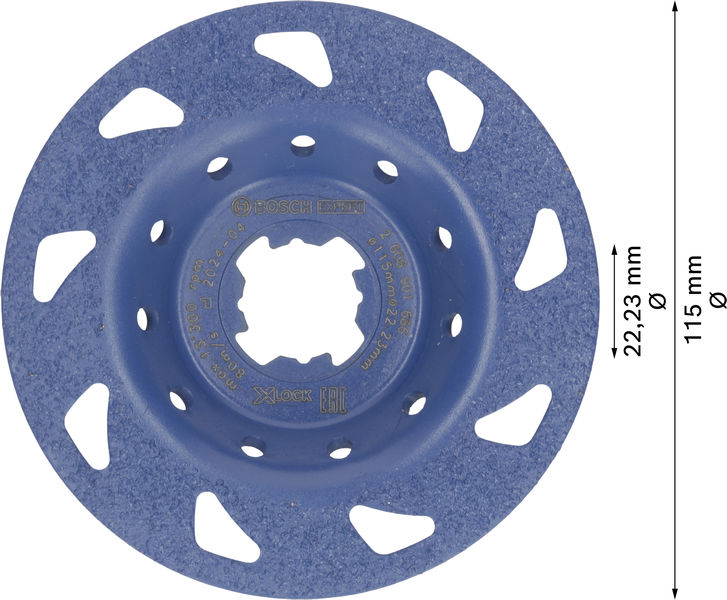 BOSCH EXPERT Multi Material Carbide-Topfscheibe fein, flach, X-LOCK, 115 mm, 22,23 mm