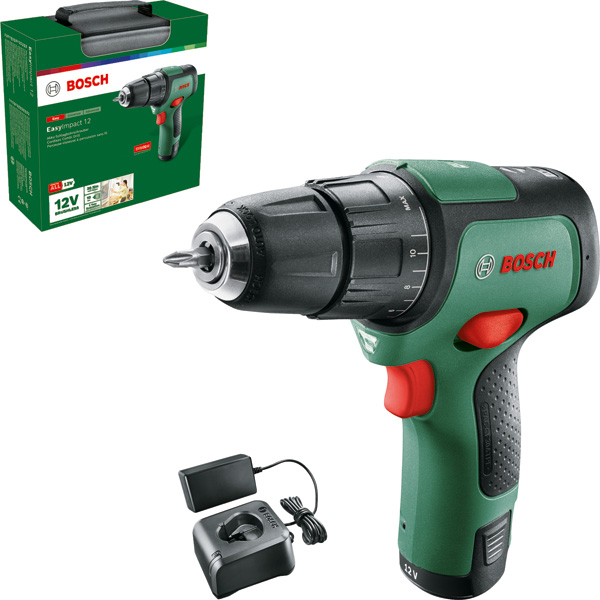 BOSCH Akku-Bohrschrauber EasyImpact 12, 1x Akku PBA 12V 2.0Ah
