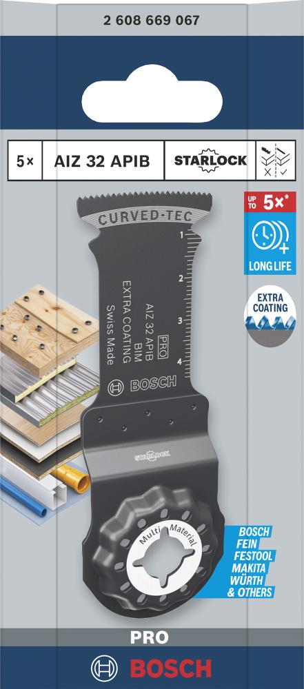 BOSCH PRO AIZ 32 APIB Blatt für Multifunktionswerkzeuge, 32 x 50 mm, 5-tlg. BOSCH PRO AIZ 32 APIB Blatt für Multifunktionswerkzeuge, 32 x 50 mm, 5-tlg.