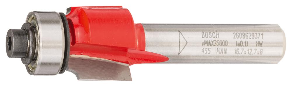 BOSCH Abrundfräser Expert for Wood, 8 mm, D 16,7 mm, R1 2 mm, L 12,7 mm, G 55 mm