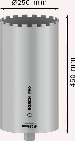 BOSCH PRO Nassbohrkrone, 250 x 450 mm, 1 1/4" UNC
