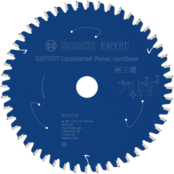 BOSCH EXPERT Laminated Panel Kreissägeblatt, 160x1,8x20 mm, Z48