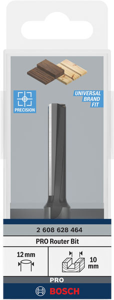 BOSCH PRO Nutfräser, zweischneidig, Ø 10 x L 40, Schaft 12 mm