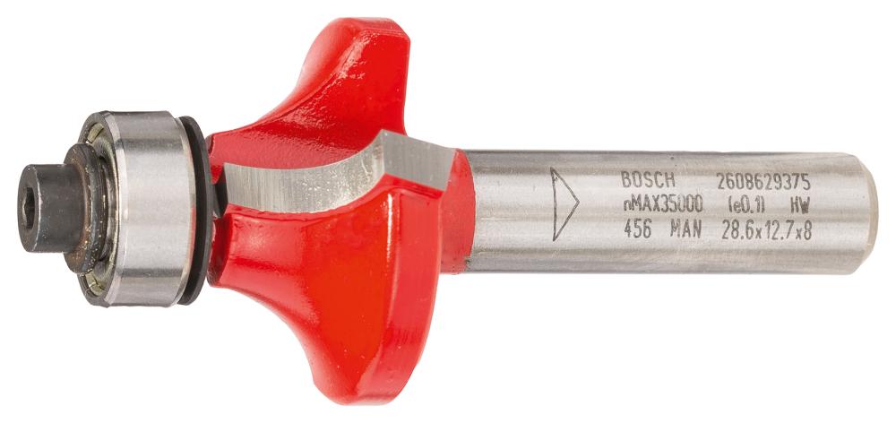 BOSCH Abrundfräser Expert for Wood, 8 mm, D 28,6 mm, R1 8 mm, L 12,7 mm, G 55 mm