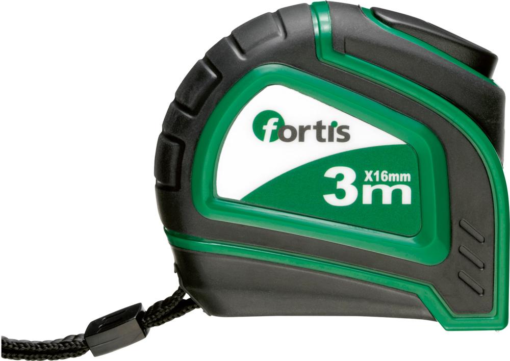 FORTIS Taschenbandmaß Bandstopp 3mx16 mm FORTIS