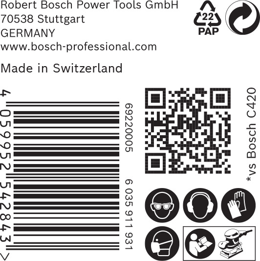 BOSCH EXPERT C470 Schleifblatt, 115x230mm, K120, 14 Löcher, 50-tlg.