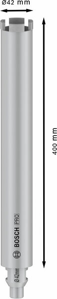 BOSCH PRO Nassbohrkrone, 42 x 400 mm, G 1/2 Zoll