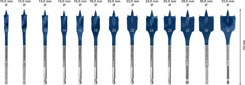 BOSCH EXPERT Self Cut Speed Flachfräsbohrer-Set, 10-32 mm, 13-tlg.