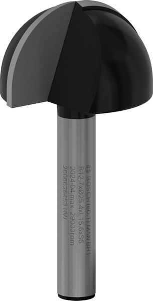 BOSCH PRO Hohlkehlfräser, R 12,7, Schaft 6 mm BOSCH PRO Hohlkehlfräser, R 12,7, Schaft 6 mm