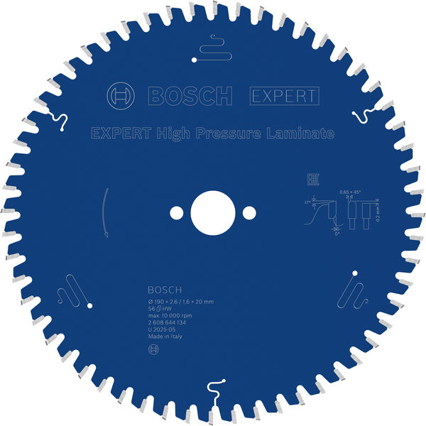 BOSCH EXPERT High Pressure Laminate Kreissägeblatt, 190x2,6/1,6x20 mm, Z56