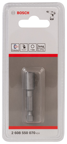 BOSCH Steckschlüssel, 50 x 7 mm, M 4, mit Magnet