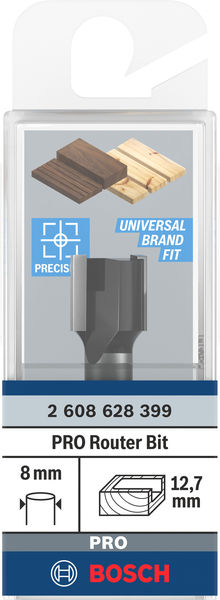 BOSCH PRO Scharniernutfräser, zweischneidig, Ø 12,7 x L 12,7, Schaft 8 mm BOSCH PRO Scharniernutfräser, zweischneidig, Ø 12,7 x L 12,7, Schaft 8 mm