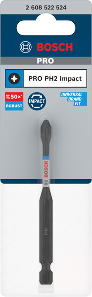 BOSCH PRO Phillips Impact Bit, PH2, 90 mm