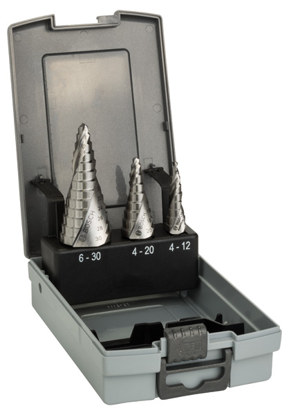 BOSCH HSS-Stufenbohrerset, 3-tlg., 4-12/4-20/6-30