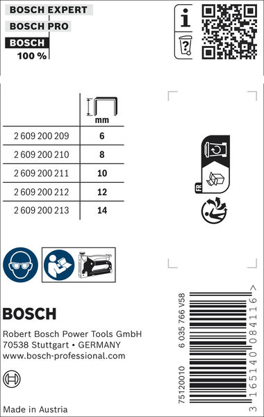BOSCH Feindrahtklammern, Typ 53/10 BOSCH Feindrahtklammern, Typ 53/10
