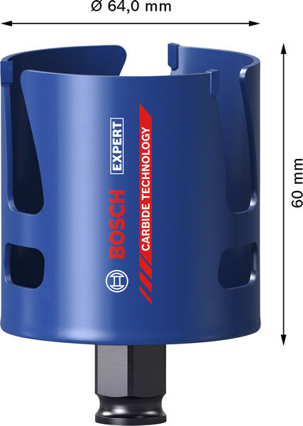 BOSCH EXPERT Construction Material Power Change Plus Lochsäge, 64 x 60 mm