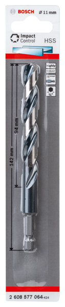 BOSCH HSS Spiralbohrer mit Sechskantschaft 11,0 mm