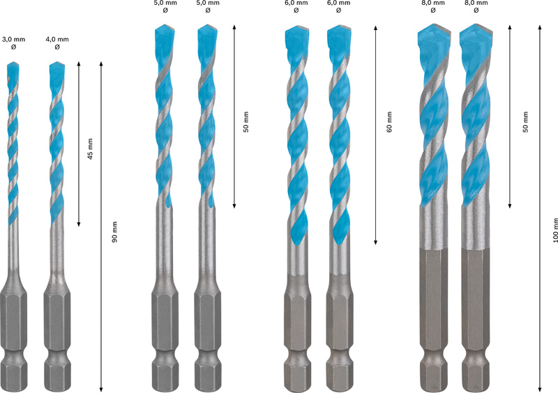 BOSCH EXPERT HEX-9 Multi Construction Pick & Click Set, 3-8 mm BOSCH EXPERT HEX-9 Multi Construction Pick & Click Set, 3-8 mm