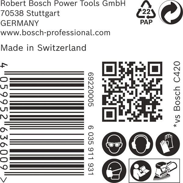 BOSCH EXPERT C470 Schleifblatt, 102x62/93mm, K180, 11 Löcher, 50-tlg.
