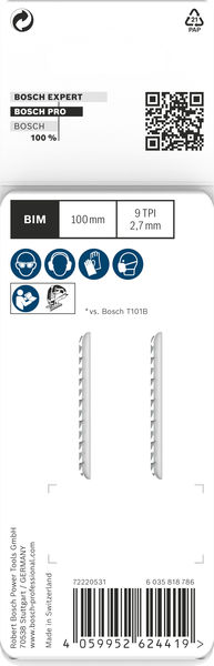BOSCH PRO Hardwood clean T101BF Stichsägeblatt, 100 mm, 2-tlg. BOSCH PRO Hardwood clean T101BF Stichsägeblatt, 100 mm, 2-tlg.