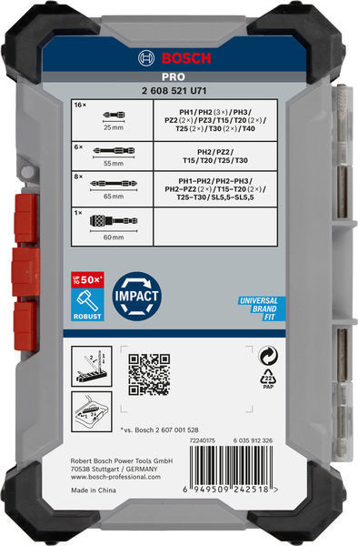 BOSCH PRO Impact Bit Set, Display, 6 x 31-tlg BOSCH PRO Impact Bit Set, Display, 6 x 31-tlg
