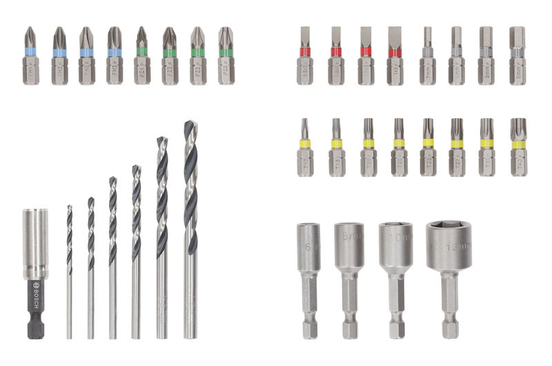BOSCH Extra Hard Schrauberbit- und Metal HSS Bohrer-Set, Aufsteller, 35-tlg. BOSCH Extra Hard Schrauberbit- und Metal HSS Bohrer-Set, Aufsteller, 35-tlg.