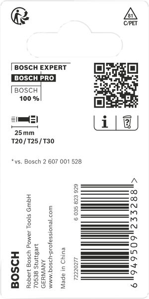 BOSCH PRO T Impact Bit Set, 25 mm, 3-tlg BOSCH PRO T Impact Bit Set, 25 mm, 3-tlg