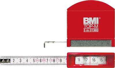BMI Taschenbandmaß 406 TOP M 3mx13mm weiß Sichtfensterund Edelstahlsohle BMI
