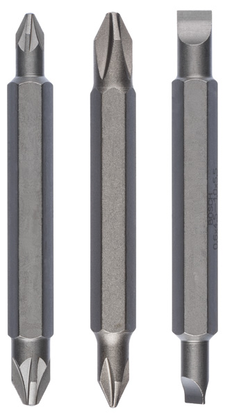 BOSCH Doppelklingenbit-Set, 3-teilig, PH1, PZ1, S 0,6x4,5, PH2, PZ2, S1,0x5,5, 60 mm BOSCH Doppelklingenbit-Set, 3-teilig, PH1, PZ1, S 0,6x4,5, PH2, PZ2, S1,0x5,5, 60 mm