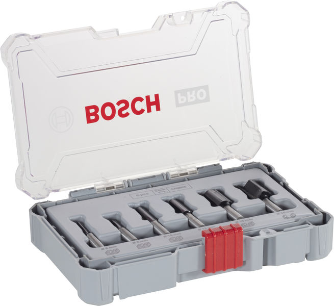 BOSCH PRO Nutfräser-Set, Schaft 8 mm, 6-tlg BOSCH PRO Nutfräser-Set, Schaft 8 mm, 6-tlg