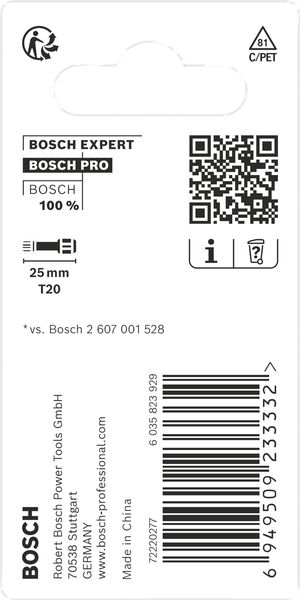 BOSCH PRO Torx Impact Bit, T20, 25 mm, 2-tlg. BOSCH PRO Torx Impact Bit, T20, 25 mm, 2-tlg.