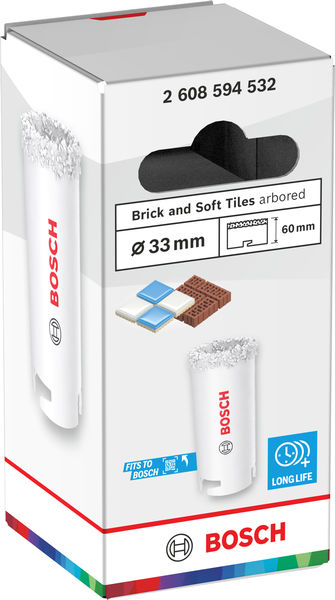 BOSCH Brick and Soft Tile Lochsäge mit Aufsteckhalter, 33 x 60 mm