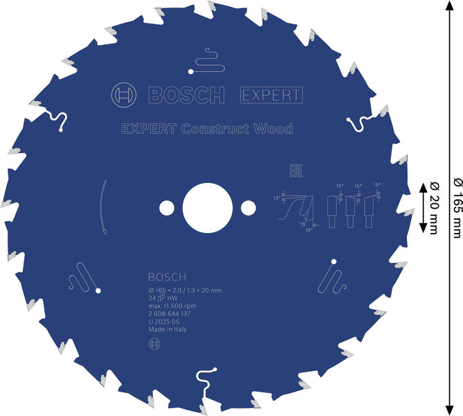 BOSCH EXPERT Construct Wood Kreissägeblatt, 165x2/1,3x20 mm, Z24 BOSCH EXPERT Construct Wood Kreissägeblatt, 165x2/1,3x20 mm, Z24