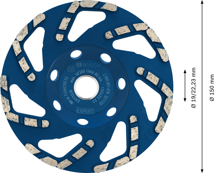 BOSCH EXPERT Concrete Topfscheibe, 150x22,23x4,5 mm BOSCH EXPERT Concrete Topfscheibe, 150x22,23x4,5 mm