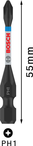 BOSCH PRO Phillips Impact Bit, PH1, 55 mm, 2-tlg. BOSCH PRO Phillips Impact Bit, PH1, 55 mm, 2-tlg.