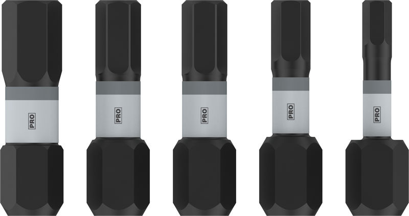 BOSCH PRO H Impact Bit Set, H3, H4, 2 x H5, H6, 25 mm, 5-tlg.