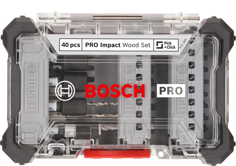 BOSCH PRO Impact Schrauberbits und Holzbohrer Set, 40-tlg.