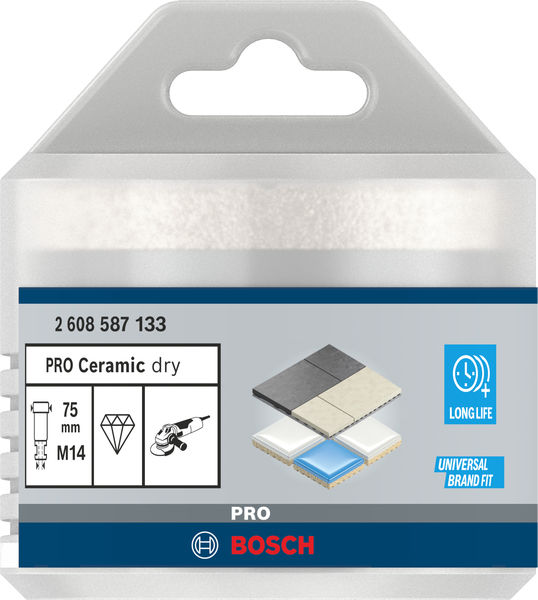 BOSCH PRO Ceramic Trockenbohrkrone, 75 x 35 x 14 mm