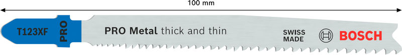 BOSCH PRO Metal thick and thin T123XF Stichsägeblatt, 100 mm, 2-tlg.