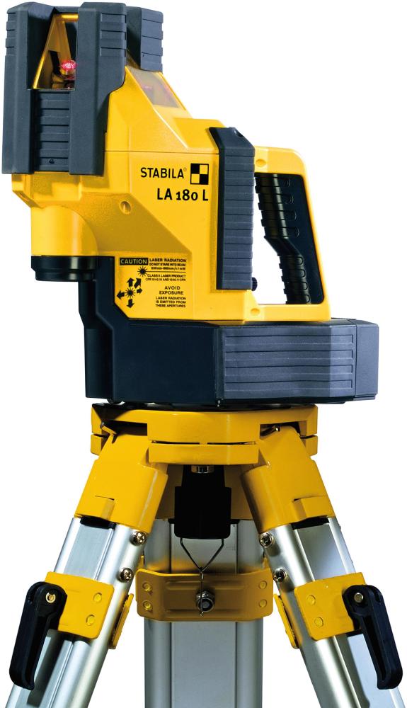 STABILA Kreuzlinienlaser LA 180 L, selbstnivellierend, 3 Vertikal-Linien, 1 Horizontal-Linie, Lotfunktion, Reichweite (sichtbare Linie): 20 m, Laser-Empfänger, Tragekoffer