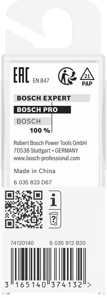 BOSCH PRO Nutfräser, zweischneidig, Ø 6 x L 15,7, Schaft 6 mm