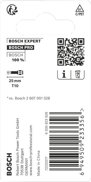 BOSCH PRO Torx Impact Bit, T10, 25 mm, 2-tlg. BOSCH PRO Torx Impact Bit, T10, 25 mm, 2-tlg.