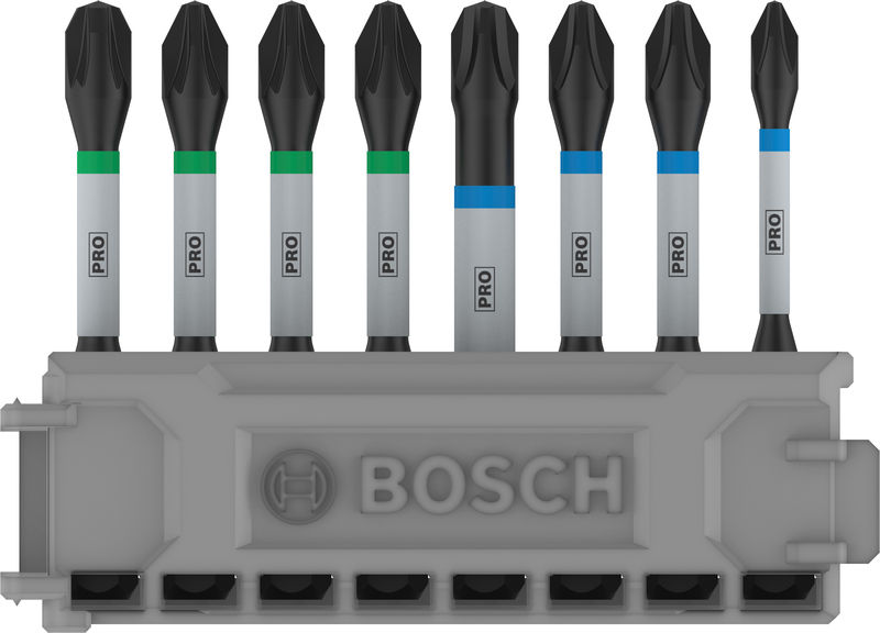 BOSCH PRO Impact Schrauberbit-Set, PH1/PH2/PH3/PZ1/PZ2/PZ3, 55 mm, 8-tlg