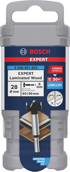 BOSCH EXPERT Laminated Wood Scharnierlochbohrer, 28 x 60 x 90 mm BOSCH EXPERT Laminated Wood Scharnierlochbohrer, 28 x 60 x 90 mm